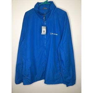 Elevate‎ Mens Full Zip Windbreaker size 2XL Hooded Blue Lightweight Packable XXL
